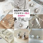 作品【アクセサリー10点】HAPPY BAG//2024 数量限定 ゴールドアクセサリー シルバーアクセサリー ネックレス ブレスレット リング ヘアアクセサリー ピアス H-06/H-07