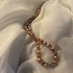 作品baroque pearl necklace: purple