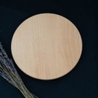 作品木の丸皿「moon」桜無垢材