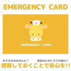 作品キリンのEMERGENCY CARD 1枚（緊急連絡先）5.5cm×9cm