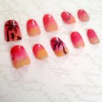 作品ヤシの木夕日nail