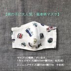 作品【送料無料】"新作"電車柄 子供用立体ガーゼマスク