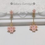 作品2way 桜　さくら　ミニチュア　Sステンレス316　ピアス