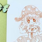 作品No.86『キノコ🍄の妖精さん』　手描きイラスト　オリジナル　ペン画　女の子
