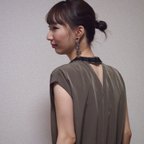 作品［dress］fringe mock khaki ▪︎サイズ調整可能▪︎受注生産