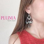 作品バッファローホーン エスニック風 ピアス イヤリング 金属アレルギー対応 チタンポスト   pluma_a_345