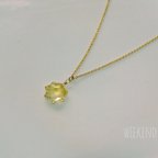 作品天然石とk14gfのnecklace スターカットシトリン