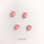 作品選べる　桜の花びら　グラデーション　ピアス　（艶ぷっくり・マット）ピンク