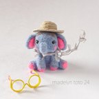 作品 眼鏡で帽子のゾウのマスコット🐘 箱入り