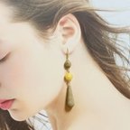 作品Germany flower long earrings☆K16GP