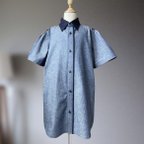 作品möasha balloon sleeve chambray shirt