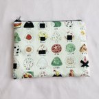 作品riceball print pouch おにぎり柄ポーチ