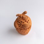 作品【送料込】フクロウの置物・穴あき (焼締め) 