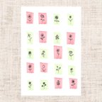 作品Flowers - pink & green -