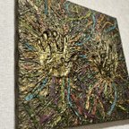 作品【Desire】欲望まみれアート　ハンドメイド　テクスチャーアート　抽象画　アクリル画　現代アート　アールブリュット　性欲　食欲　睡眠欲　ゴールド