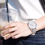 作品【シンプルフェイスがおしゃれ】　腕時計　メンズ　レディース　シンプル　グレー　GRAY　ペアウォッチ　カップル　母の日