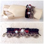 作品cuffs bracelet  #7（red&black）