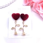 作品rose heart earring