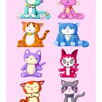 作品CUTE STUFFED CATS／猫のアートポスター　A4サイズ