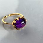 作品大ぶり❤️ Amethyst Ring【gift box】124