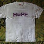 作品Tシャツ（L）　海　HOPE（ホワイト×パープル）ダイビング　サーフィン　マリンスポーツ