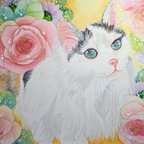 作品水彩画・うちの子似顔絵全身画・A4サイズ