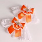 作品オレンジ 天使の羽×ハートパールレースお袖留め　ロリータ　量産型
