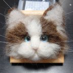 作品【羊毛フェルト】ねこ①　壁掛け