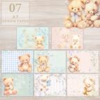 作品【新作】#7 LizBear / A7 Designpaper Memo / 8種類 240枚set