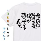 作品酒飲み系半袖Tシャツ【今日は帰ります、嫁が待ってるんで！】おもしろTシャツ　ネタTシャツ