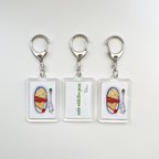 作品Cutie with five peas /rectangular acrylic keychain