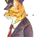 作品郵便局員の猫　原画