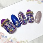 作品ツイードネイル☆オーダーネイルチップ🌸秋ネイル🌸大人ネイル☆秋カラー💅華やかネイル✨ネイルチップ専用両面テープ＆ヤスリ付き！ピンク✨