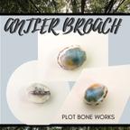 作品Antler and Resin Broach/鹿角とレジンのブローチ