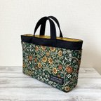 作品自立する　バッグインバッグ　ミニトートバッグbotanical green