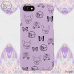 作品French bulldog pattern purple