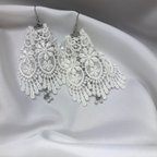 作品フレア  ...white lace&pearl chain design P/E...