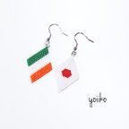 作品Japan flag × Ireland flag＊ 国旗ピアス ( イヤリング 国旗  日本 アイルランド )