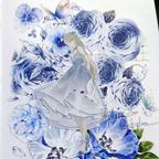 作品シェルライト Blue Rose 青い薔薇♡上質PET　マスキングテープ  FGLMG