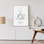 作品コーヒーがモチーフの上品なポスター　A0123/線画/アートポスター