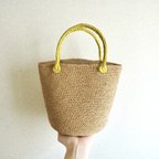 作品笹和紙 | round shape bag_yellow