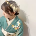 作品ホワイトクラウンmix髪飾り(金箔set)