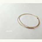 作品●ゴールドの華奢なパイプのゴムブレスレット