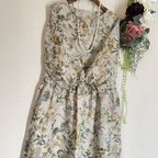 作品リネン100%ふんわりお袖のギャザーワンピース👗~ボタニカルflower~