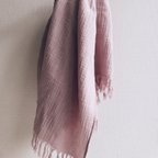 作品2 Fringe Stole / Rose Poudre