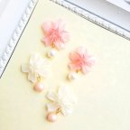 作品折り紙ピアス　イヤリング　桜　ハンドメイド