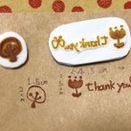 作品消しゴムはんこ⁑チューリップ サンキュー Thank you 木