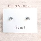 作品【ifumé】つけっぱなしOK！Heart&Cupidのひと粒ピアス 金属アレルギー対応 サージカルステンレス