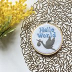 作品Embroidery hoop【Hello world】💙❤️