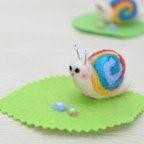 作品Kit with video and wool base ♥ [Snail made with wool felt]